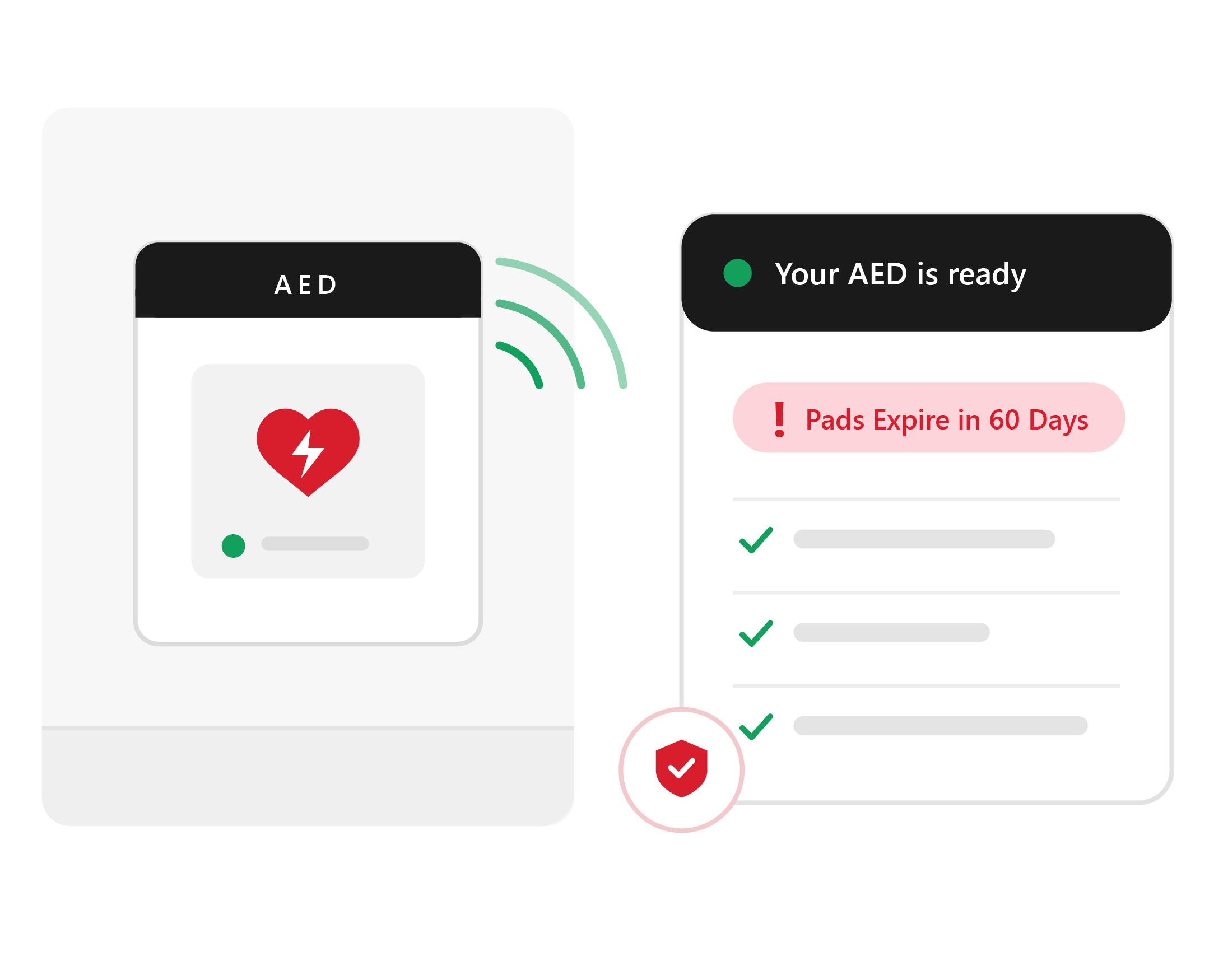 AED monitoring status illustration